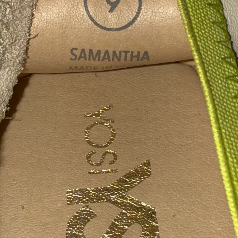 Yosi Samra Light Beige and Lime Ballet Flats - Picture 7 of 9